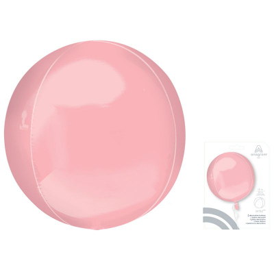 Шар воздушный фольгированный Сфера розовый светлый Anagram 41см