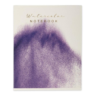Тетрадь A5  96л клетка на скрепке Светоч картонная обложка тиснение фольгой  'Watercolor' фиолетовая