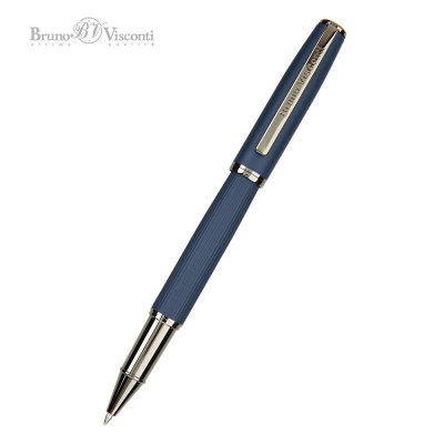 Роллер BrunoVisconti® 'Sidney' 0.7мм металлический Soft touch синий корпус в металлическом футляре синие чернила