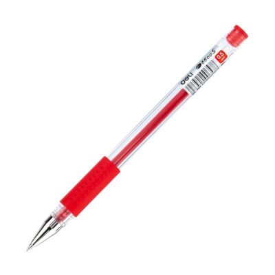 Ручка гелевая Deli 0.5мм 'Daily' с резиновой манжетой красная
