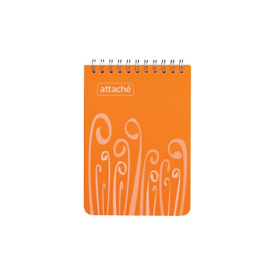 Блокнот A6  80л клетка на гребне Attache пластиковая обложка 'Fantasy' оранжевый