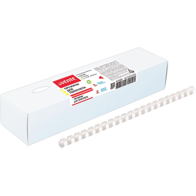 Пружина пластиковая deVENTE&nbsp;&nbsp;8мм 21-40 листов белая 100шт