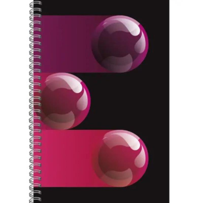 Тетрадь A5  80л клетка на гребне Listoff® твердая глянцевая обложка 'Розовые шары'