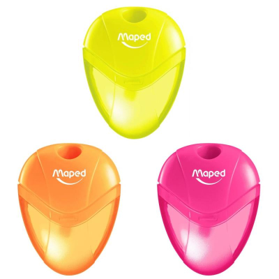 Точилка 1 диаметр Maped i-gloo 'Neon' с контейнером цвета ассорти