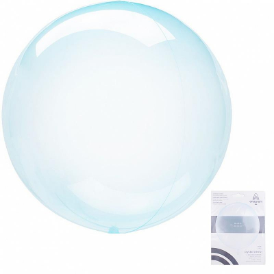 Шар воздушный Bubble 3D Кристал голубой 46см Anagram