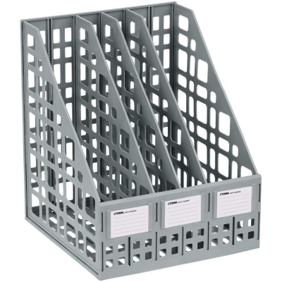 Накопитель вертикальный СТАММ&nbsp;&nbsp;4 отдела 240мм сборный серый