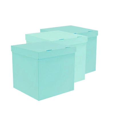 Коробка для шаров 60х60х60см Сюрприз бирюзовая