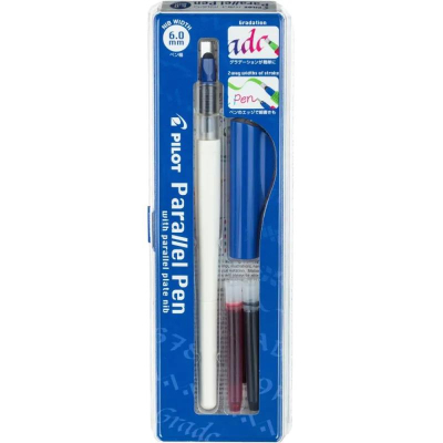 Ручка перьевая для каллиграфии Pilot Parallel Pen  6.0мм +картриджи +конвертер для промывки 