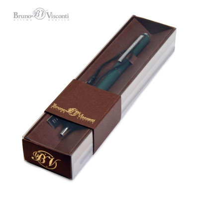 Ручка шариковая BrunoVisconti® 'Palermo' 0.7мм металлический Soft Touch зеленый корпус синие чернила