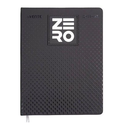 Дневник универсальный deVENTE твердая обложка искусственная кожа выборочный лак аппликация 'ZERO'