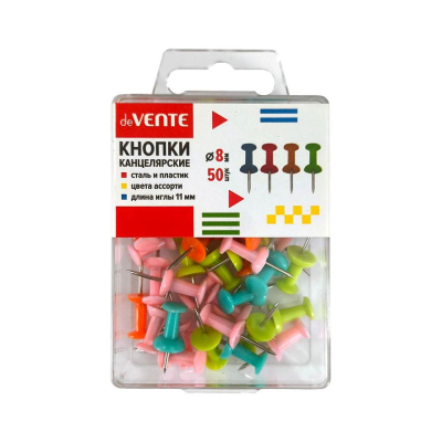 Гвоздики для досок&nbsp;&nbsp;50шт deVENTE цветные в пластиковой коробке