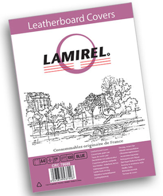 Обложка картонная A4  250г Lamirel Delta кожа синяя 100шт