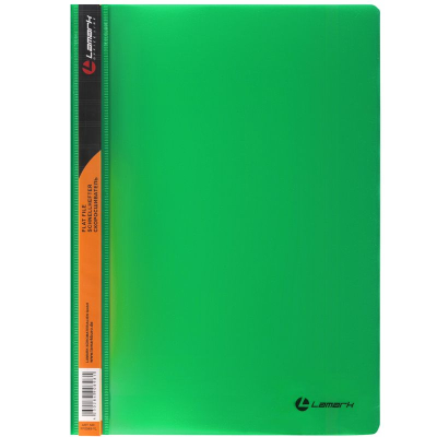 Скоросшиватель пластиковый A4 непрозрачный с внутренним карманом Lamark 300мкм зеленый