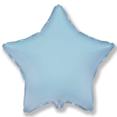 Шар воздушный фольгированный Звезда голубой светлый Flex Metal 48см