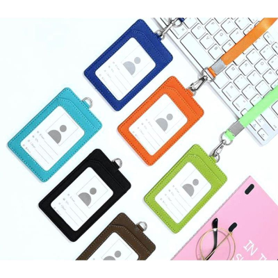 Держатель для бэйджа вертикальный&nbsp;&nbsp;70х110мм deVENTE 'Classic' на шнуре экокожа 6цв ассорти