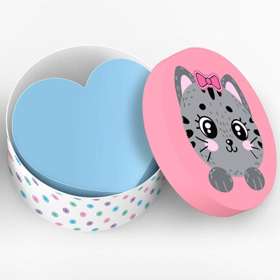 Куб для записей фигурный в боксе голубой 7.0х7.0х7.0см deVENTE 'Cute Cat'  75г/м² картонный бокс