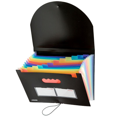 Папка-органайзер deVENTE 13 отделений A4 на резиновой застежке 'Uno Black' черная