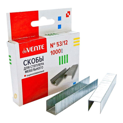 Скобы для мебельного степлера №53/12 deVENTE 1000шт оцинкованные