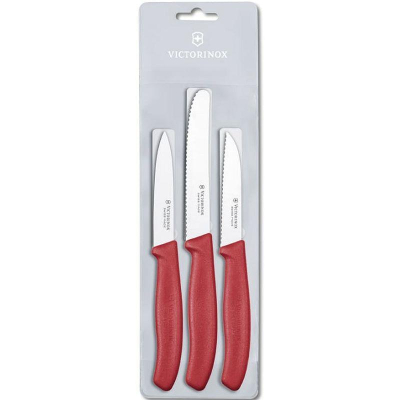 Набор кухонных ножей Victorinox 'Swiss Classic Kitchen'&nbsp;&nbsp;3шт красный