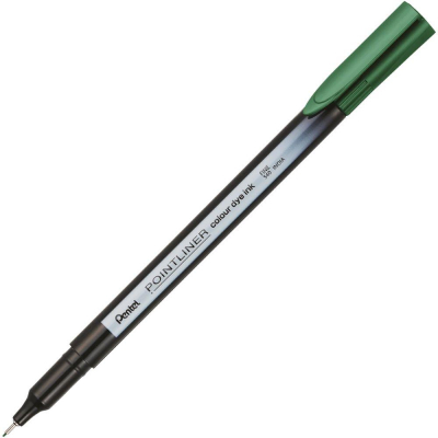 Ручка капиллярная Pentel 'Pointliner' 0.4мм зеленая