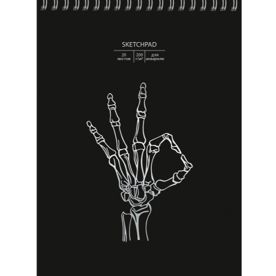 Блокнот для акварели Paper Art Sketch Pad 21х29см 200г  20л на гребне твердая обложка 'OK'