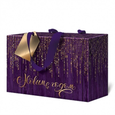 Пакет-коробка подарочный новогодний 27х19х13см 'С Новым годом'