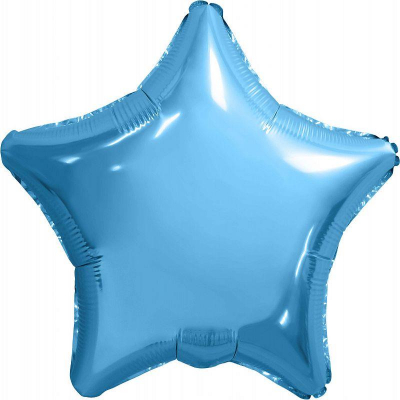Шар воздушный фольгированный Звезда голубой холодный Agura 48см
