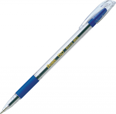 Ручка шариковая Pentel 1.0мм TKO с резиновой манжетой синяя