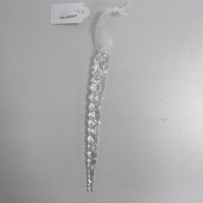 Сосулька 18см прозрачная акрил