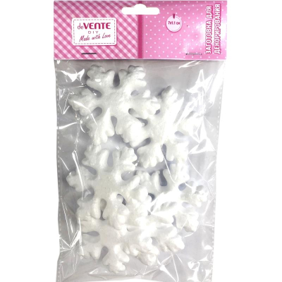 Заготовка для декорирования из пенопласта deVENTE 'Снежинка'  7.0х7.0х1.1см  6шт