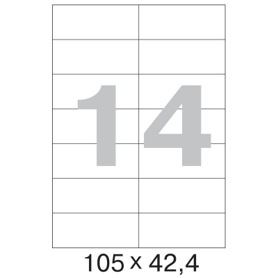 Этикетки самоклеящиеся бумажные&nbsp;&nbsp;14шт/A4 105х42.4мм I/L/C белые 100л
