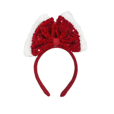 Ободок карнавальный 'Бант' пайетки красный