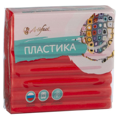 Глина полимерная термоотвердевающая Артефакт 'Классик' алая  56г