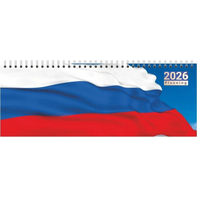 Планинг  2026  30х10см Lamark 128стр на гребне картонная обложка 'Россия'