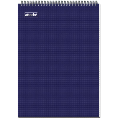 Блокнот A4&nbsp;&nbsp;40л клетка на гребне Attache картонная обложка синий