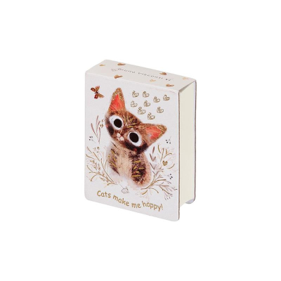 Блокнот A7 250л без линовки на склейке BrunoVisconti® 'Smart Journal' тонированный блок картонная обложка 'Love Me' Котики приносят счастье