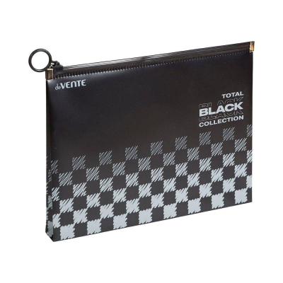 Папка-конверт на молнии A5 deVENTE с расширением до 150л пластиковая 180мкм 'Total Black' Штрих