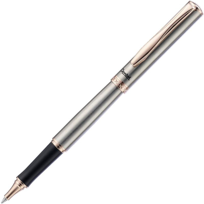 Ручка гелевая Pentel 'Sterling' PG хромированная сталь позолота