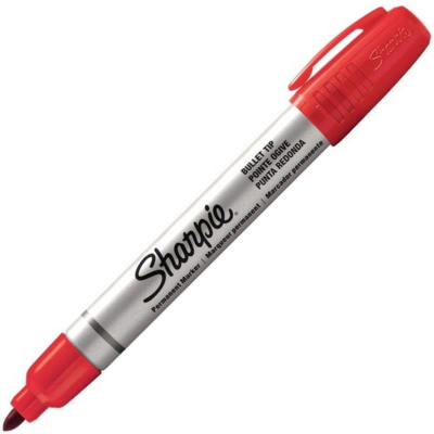 Маркер перманентный Sharpie® Metal Fine круглый 2.0мм металлический корпус красный