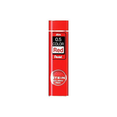 Грифель 0.5мм  Pentel 'Ain Stein' Red красный 20шт