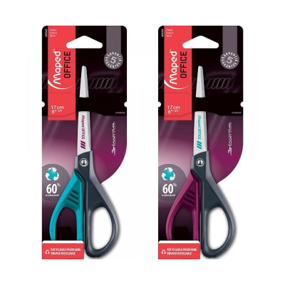 Ножницы 17см Maped 'Essentials' 'Green' 'Deco' цвета ассорти в блистере
