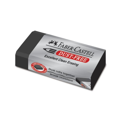 Ластик пластиковый для карандаша Faber-Castell Dust-Free 45х21х13мм черный