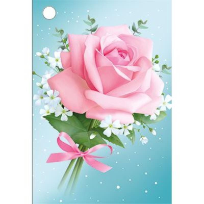 Бирка для упаковки картонная 55х79мм 'Роза'