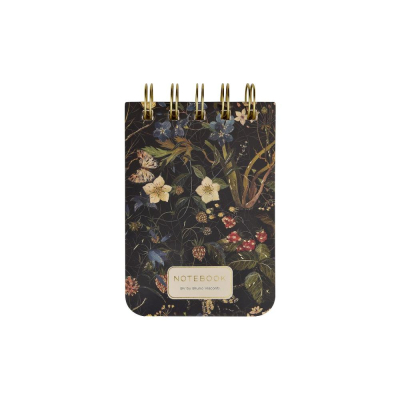 Блокнот A7 100л линейка на гребне BrunoVisconti® 'Cute Journal' картонная Soft Touch обложка фольга золото 'Flora' Лесные ягоды