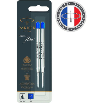 Стержень шариковый Parker Z08 QuinkFlow Medium синий 2шт в блистере