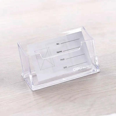 Подставка на&nbsp;&nbsp;80 визиток Deli 104х51х46мм акриловое стекло в блистере