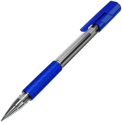 Ручка шариковая Deli 1.0мм 'Arrow' с резиновой манжетой синяя