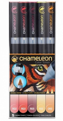 Маркеры художественные спиртовые Chameleon Color Tones 5цв теплые тона