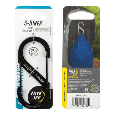 Карабин стальной Nite Ize S-Biner® 4 черный