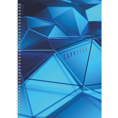 Тетрадь A4  80л клетка на гребне Lamark картонная глянцевая обложка 'Metall Gloss Geometry'